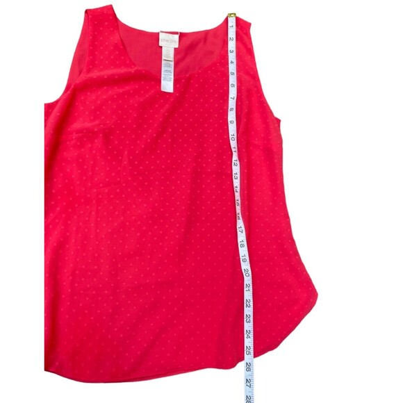 CHICO’s 0 swiss dot texture watermelon red tank top size 0/ small fully lined - Picture 4 of 7
